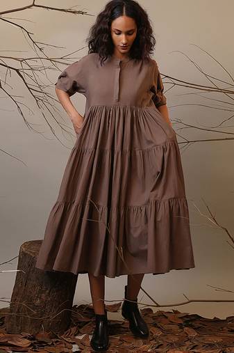 Brown cotton dress