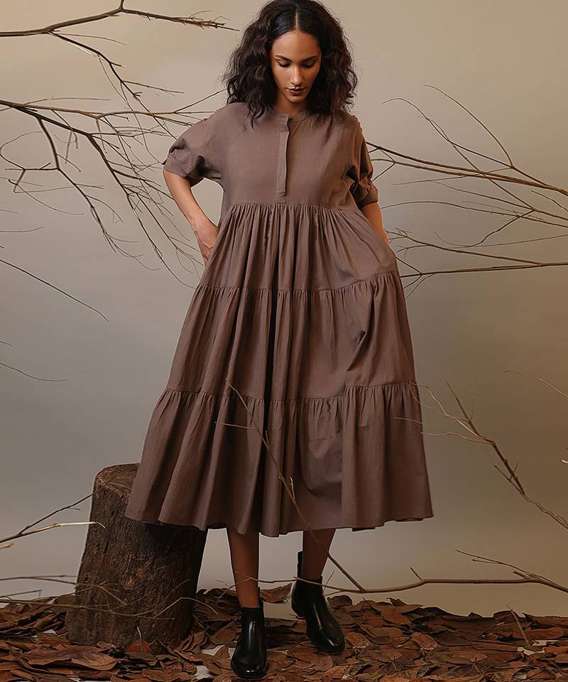 Brown cotton dress