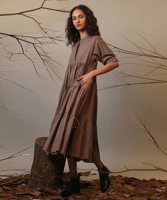 Brown cotton dress 2