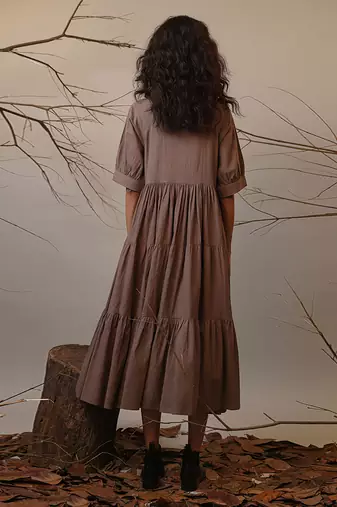 Brown cotton dress