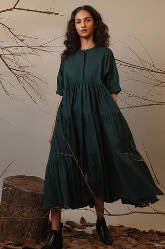 Green cotton dress
