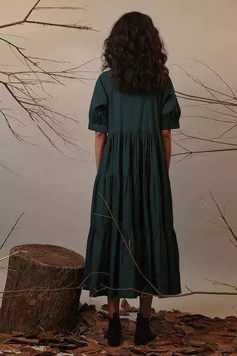 Green cotton dress