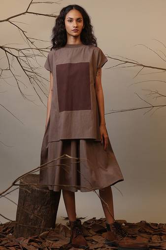 Brown cotton dress