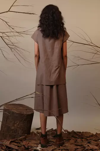 Brown cotton dress