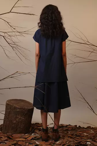 Blue cotton dress