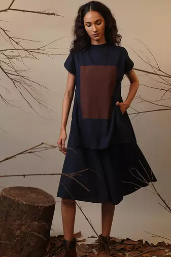 Blue cotton dress