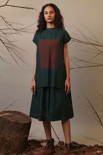 Green cotton dress