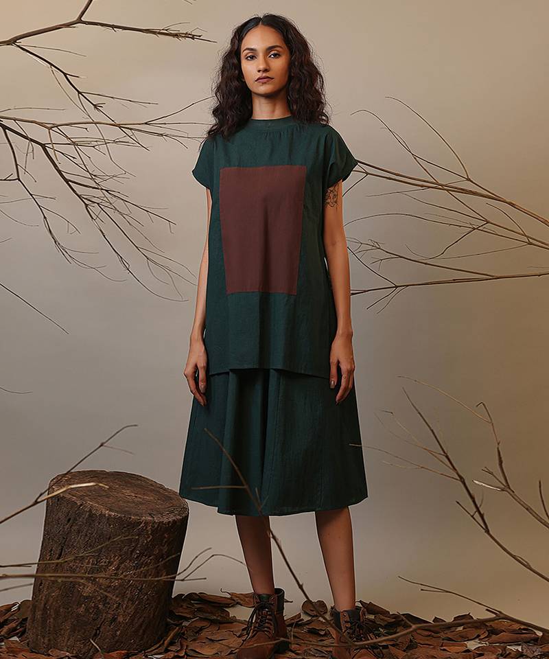 Green cotton dress