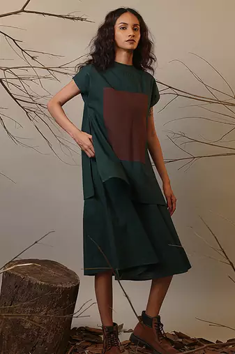 Green cotton dress