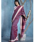 maroon dual shaded handloom cotton saree with border