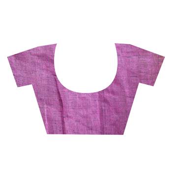 black and grey striped handloom linen saree with contrasting border and pallu 4
