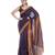 wine handloom linen saree with contrasting border and pallu