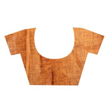 sunset brown handloom linen saree with striped pallu 4