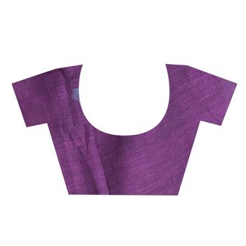 handloom cotton saree blended wine with temple blue border 4
