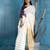 white and gold handloom linen saree
