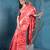 blended cotton sarees coral slub silk blend with chanderi motifs