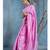 baby pink silk blend slub blended cotton saree with pink motifs