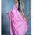 baby pink silk blend slub blended cotton saree with pink motifs