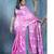 pink slub silk blend blended cotton saree with chanderi motifs