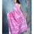 pink slub silk blend blended cotton saree with chanderi motifs