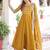 Stunning Mustard Sequins Silk Festival Wear Gown With Dupatta