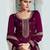 Purple Art Silk Embroidery With Sequence Work Kurta Pant with Dupatta For Women 