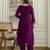 Trendmalls Purple Art Silk Embroidery With Sequence Work Kurta Pant with Dupatta For Women 