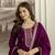 Trendmalls Purple Art Silk Embroidery With Sequence Work Kurta Pant with Dupatta For Women 
