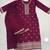 Purple Art Silk Embroidery With Sequence Work Kurta Pant with Dupatta For Women 