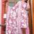 Beautiful jaipuri lavender pink and white floral printed cotton kurta set with a matching dupatta and straight pants.