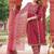Beautiful jaipuri maroon a-line kurta set with a printed dupatta and pants