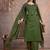Beautiful jaipuri a green embroidered kurta suit set with a matching dupatta and trousers.