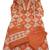 Beautiful jaipuri a rust orange cotton kurta, pant, and dupatta set with floral applique designs and orange piping.