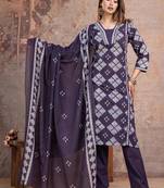 Beautiful jaipuri a purple-colored women's ethnic wear kurta set with a geometric print.