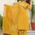 Beautiful jaipuri a mustard yellow-colored women's ethnic wear kurta set with a geometric print.