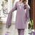 Beautiful jaipuri a mauve -colored women's ethnic wear kurta set with a geometric print.