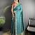 emerald blue vichitra silk blend bandhej bandhani with stone & sequence work saree