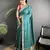 emerald blue vichitra silk blend bandhej bandhani with stone & sequence work saree