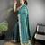 emerald blue vichitra silk blend bandhej bandhani with stone & sequence work saree