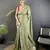 mehendi green vichitra silk blend bandhej bandhani with stone & sequence work saree