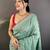 sea green vichitra silk blend bandhej bandhani with stone & sequence work saree