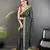 dark green vichitra silk blend bandhej bandhani with stone & sequence work saree