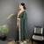 dark green vichitra silk blend bandhej bandhani with stone & sequence work saree