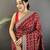 maroon vichitra silk blend bandhej bandhani with stone & sequence work saree