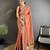 peach vichitra silk blend bandhej bandhani with stone & sequence work saree