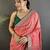 baby pink vichitra silk blend bandhej bandhani with stone & sequence work saree