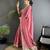 dusty pink vichitra silk blend bandhej bandhani with stone & sequence work saree