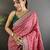 dusty pink vichitra silk blend bandhej bandhani with stone & sequence work saree