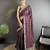 wine vichitra silk blend bandhej bandhani with stone & sequence work saree