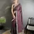 wine vichitra silk blend bandhej bandhani with stone & sequence work saree